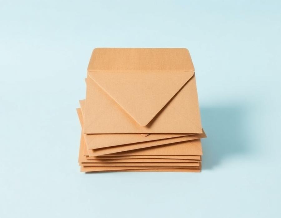 Stack of large brown kraft document envelopes